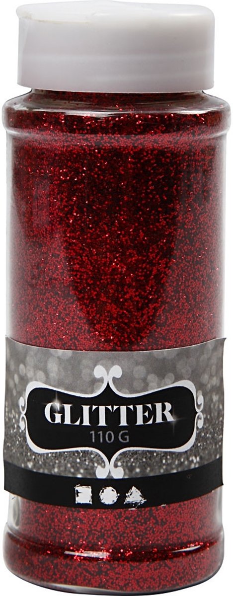 Glitter, rood, 110gr [HOB-51261]